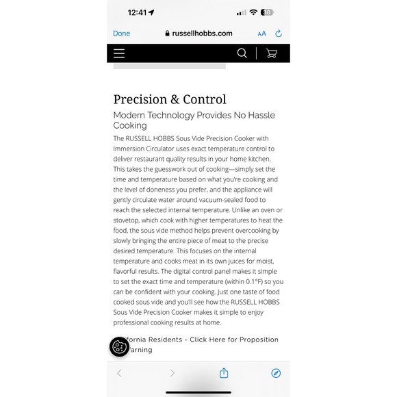Russell Hobbs Sous Vide Precision Cooker with Immersion Circulator - Picture 2 of 5